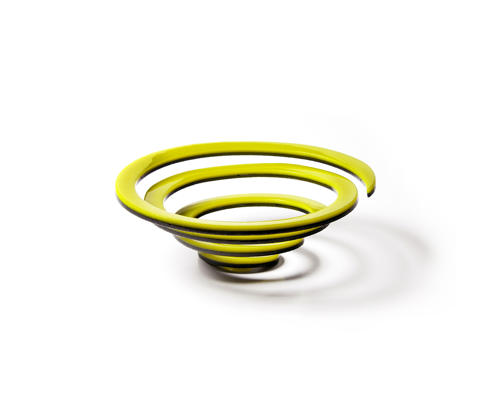 Yellow and Black Spiral Bowl